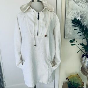 Natural Threads white 100% cotton oversized sport jacket size XL